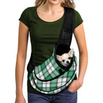 Shamrock St. Patrick's Day Tartan Print Pet Sling Carrier