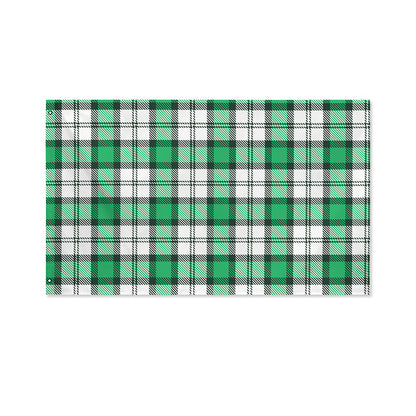 Shamrock St. Patrick's Day Tartan Print Polyester Flag