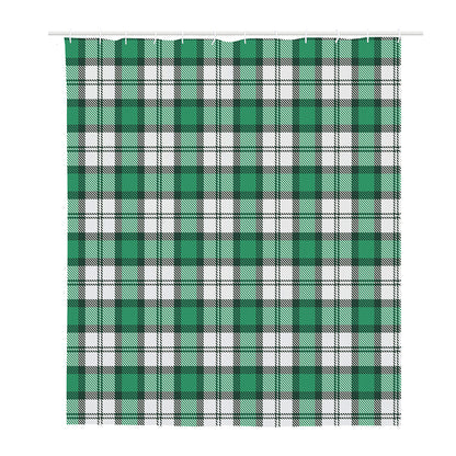 Shamrock St. Patrick's Day Tartan Print Polyester Shower Curtain