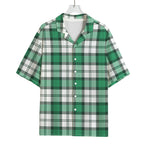Shamrock St. Patrick's Day Tartan Print Rayon Hawaiian Shirt