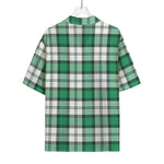 Shamrock St. Patrick's Day Tartan Print Rayon Hawaiian Shirt