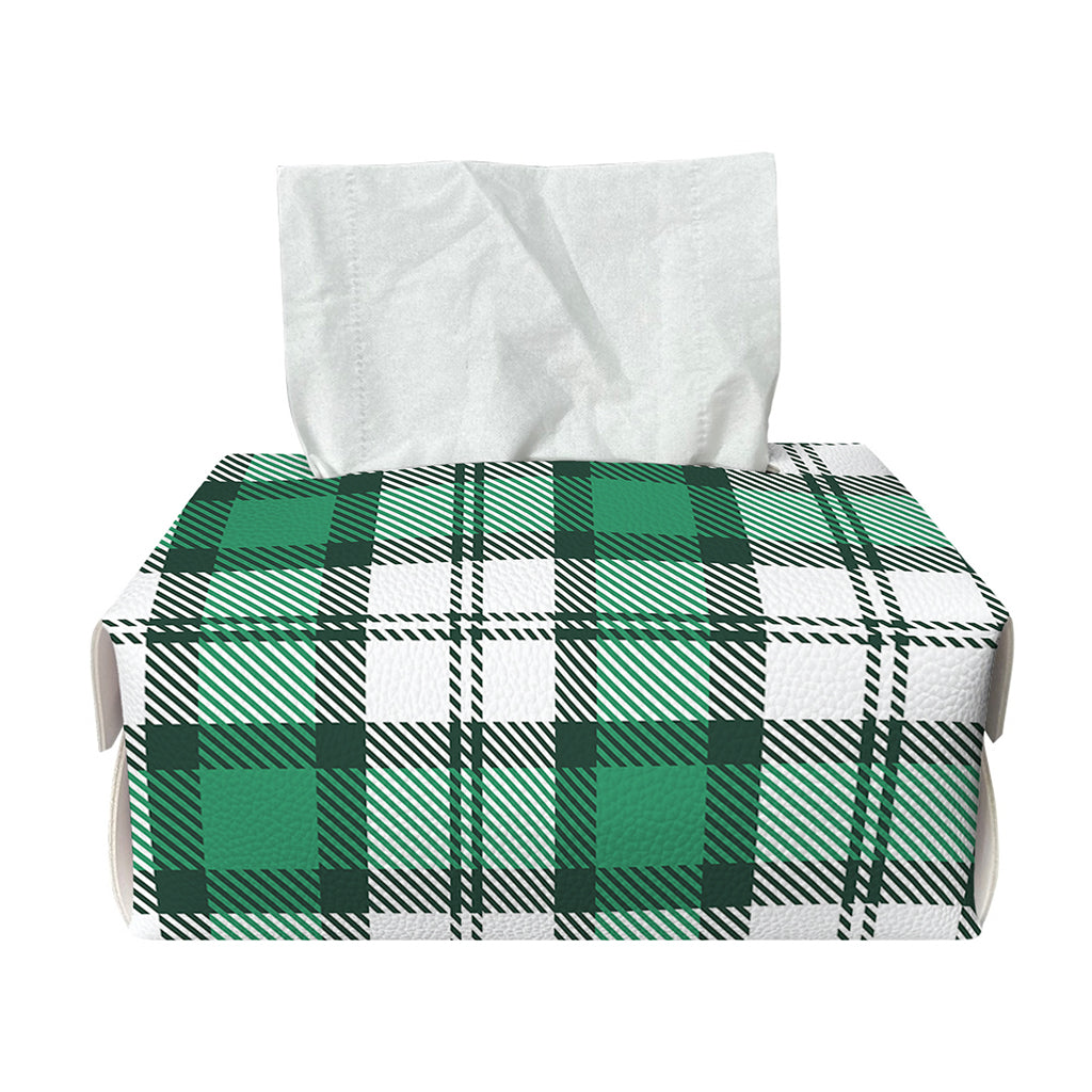 Shamrock St. Patrick's Day Tartan Print Rectangle Tissue Box Cover