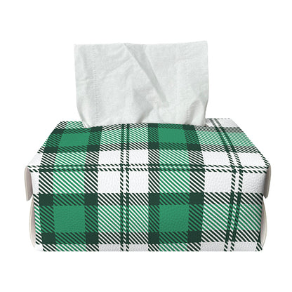 Shamrock St. Patrick's Day Tartan Print Rectangle Tissue Box Cover