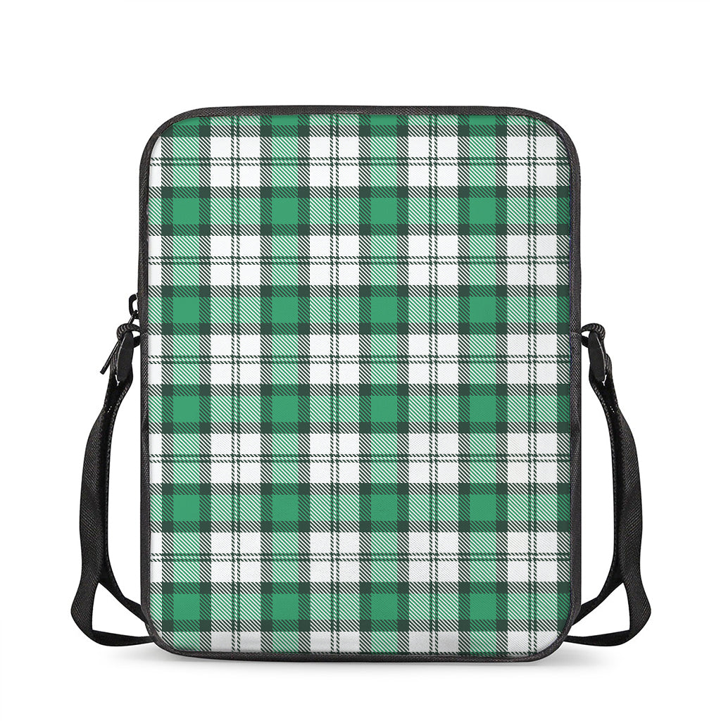 Shamrock St. Patrick's Day Tartan Print Rectangular Crossbody Bag