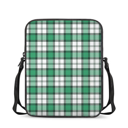 Shamrock St. Patrick's Day Tartan Print Rectangular Crossbody Bag