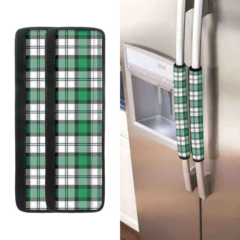 Shamrock St. Patrick's Day Tartan Print Refrigerator Handle Covers
