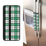 Shamrock St. Patrick's Day Tartan Print Refrigerator Handle Covers