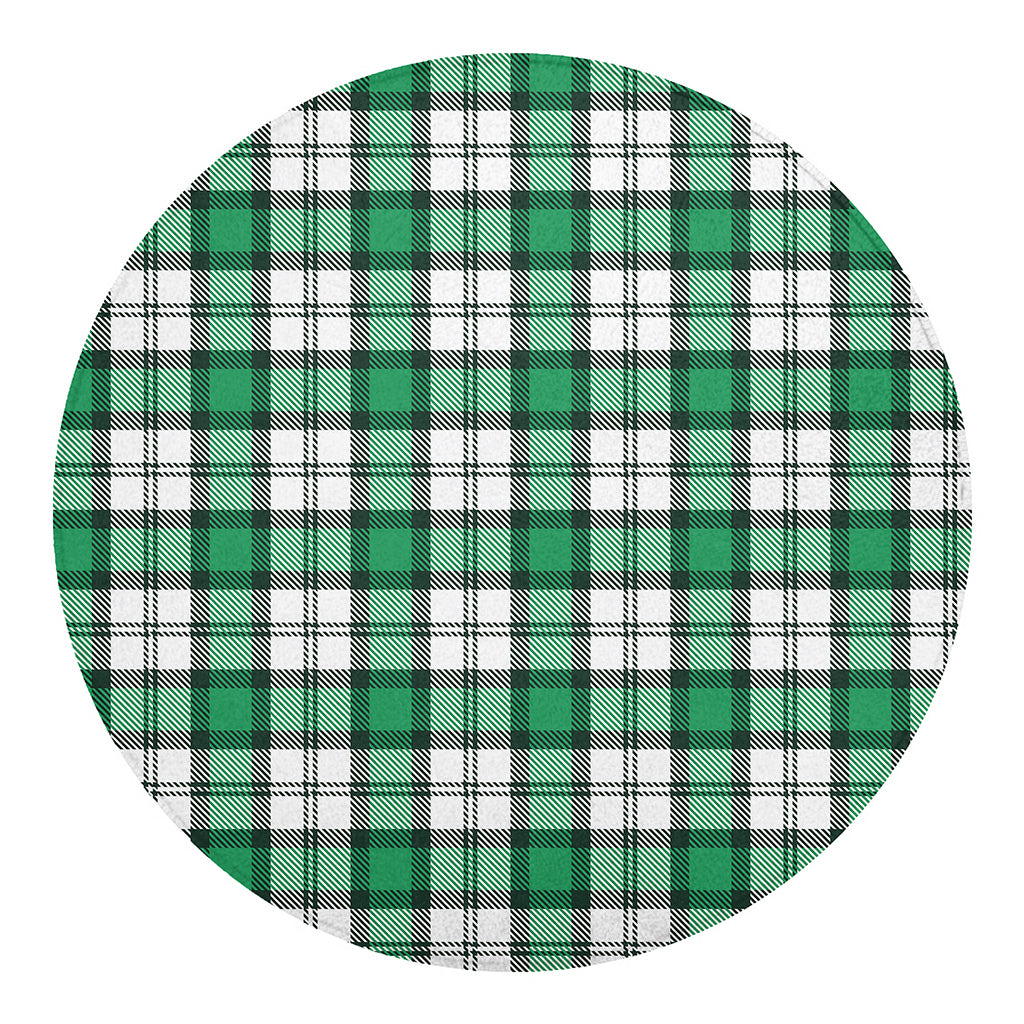 Shamrock St. Patrick's Day Tartan Print Round Blanket