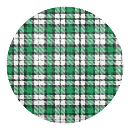 Shamrock St. Patrick's Day Tartan Print Round Blanket