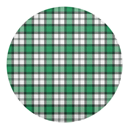 Shamrock St. Patrick's Day Tartan Print Round Blanket