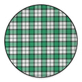 Shamrock St. Patrick's Day Tartan Print Round Floor Mat