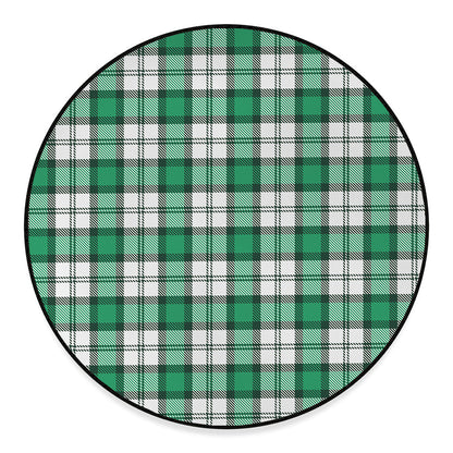 Shamrock St. Patrick's Day Tartan Print Round Floor Mat