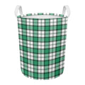 Shamrock St. Patrick's Day Tartan Print Round Laundry Basket