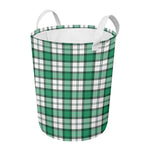 Shamrock St. Patrick's Day Tartan Print Round Laundry Basket