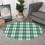 Shamrock St. Patrick's Day Tartan Print Round Rug
