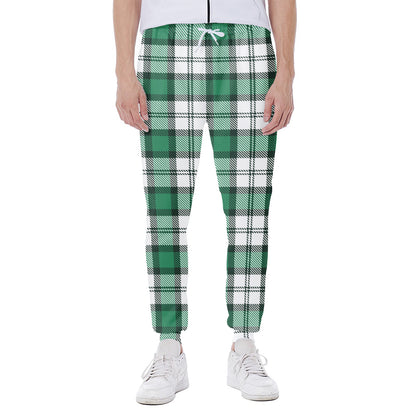 Shamrock St. Patrick's Day Tartan Print Scuba Joggers