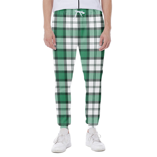 Shamrock St. Patrick's Day Tartan Print Scuba Joggers