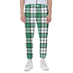 Shamrock St. Patrick's Day Tartan Print Scuba Joggers