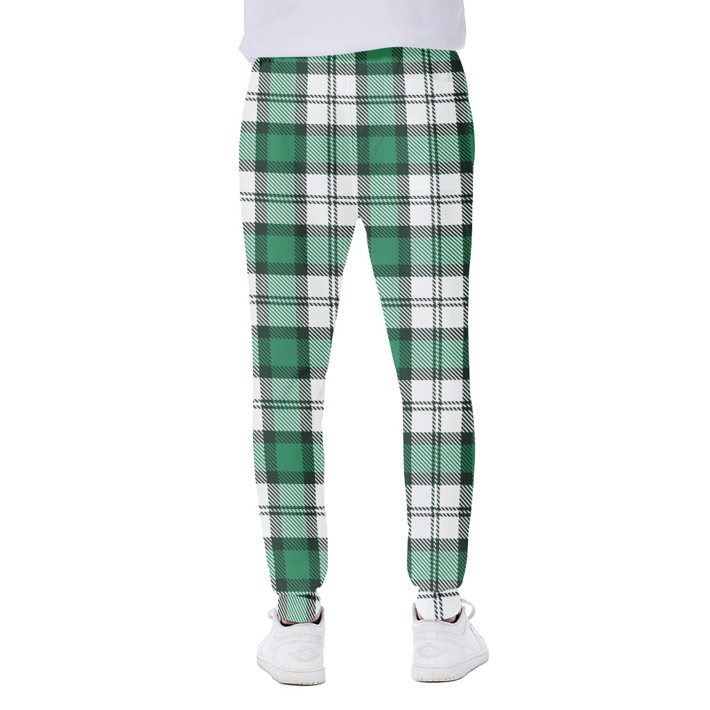 Shamrock St. Patrick's Day Tartan Print Scuba Joggers