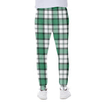 Shamrock St. Patrick's Day Tartan Print Scuba Joggers