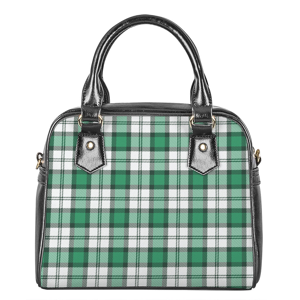 Shamrock St. Patrick's Day Tartan Print Shoulder Handbag