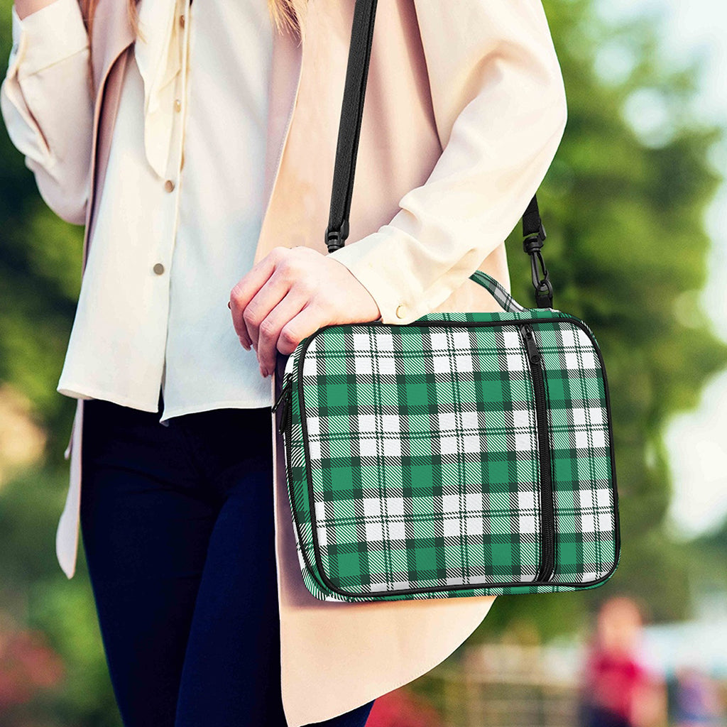 Shamrock St. Patrick's Day Tartan Print Shoulder Strap Bible Bag