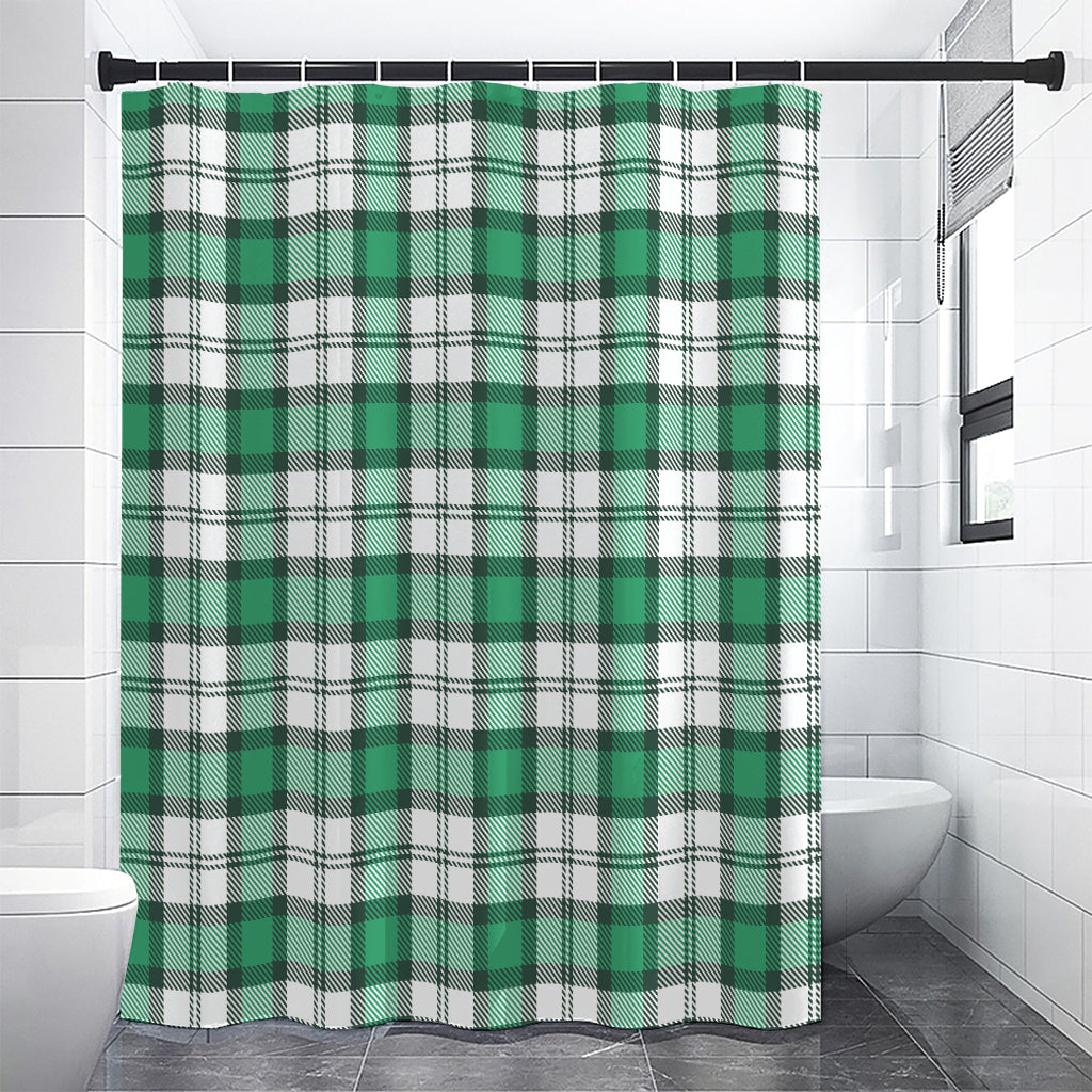 Shamrock St. Patrick's Day Tartan Print Shower Curtain