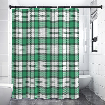 Shamrock St. Patrick's Day Tartan Print Shower Curtain