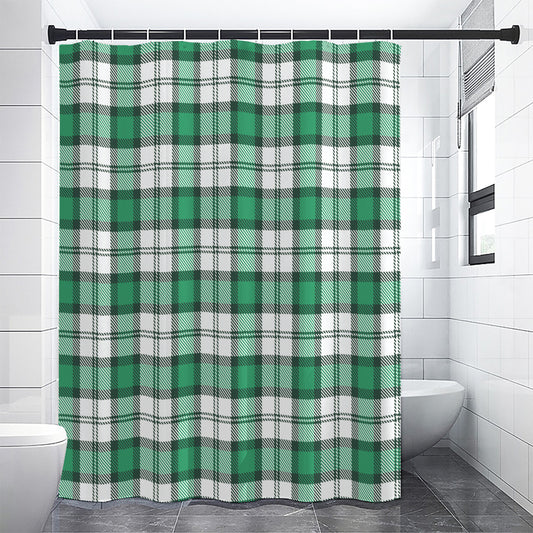 Shamrock St. Patrick's Day Tartan Print Shower Curtain