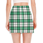 Shamrock St. Patrick's Day Tartan Print Side Slit Mini Skirt