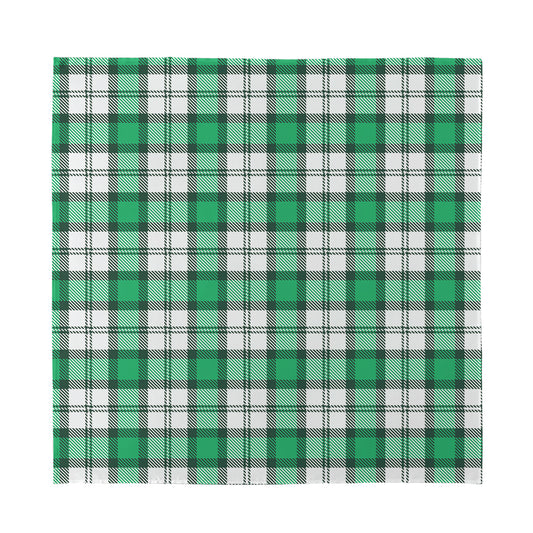 Shamrock St. Patrick's Day Tartan Print Silk Bandana
