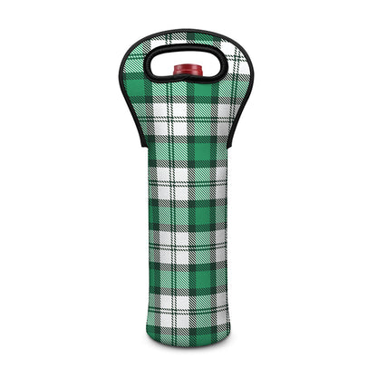 Shamrock St. Patrick's Day Tartan Print Single Neoprene Wine Tote
