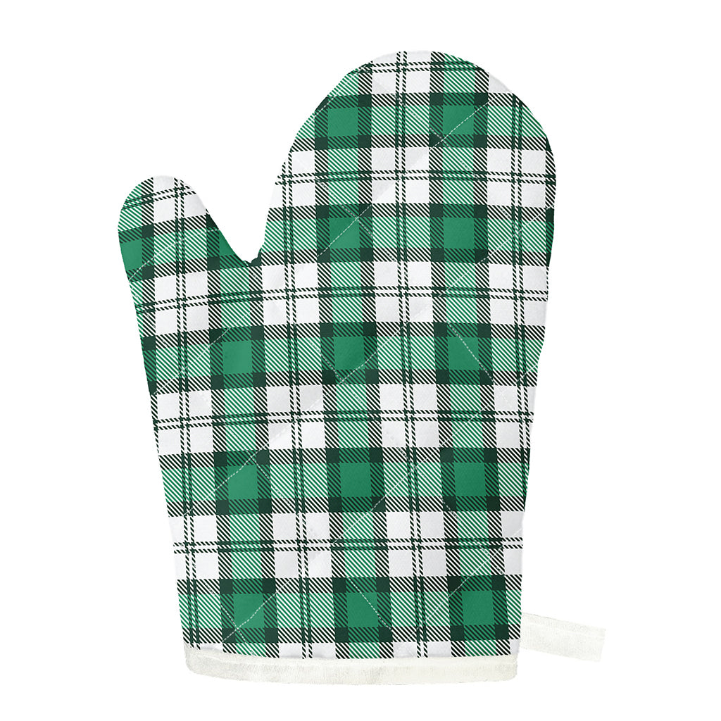 Shamrock St. Patrick's Day Tartan Print Single Oven Mitt