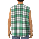 Shamrock St. Patrick's Day Tartan Print Sleeveless Baseball Jersey