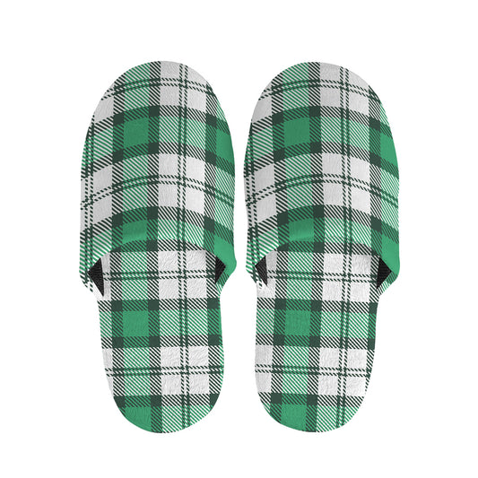 Shamrock St. Patrick's Day Tartan Print Slippers