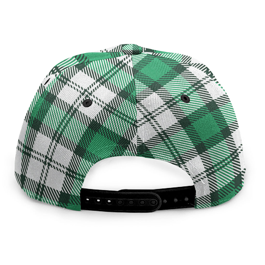 Shamrock St. Patrick's Day Tartan Print Snapback Cap