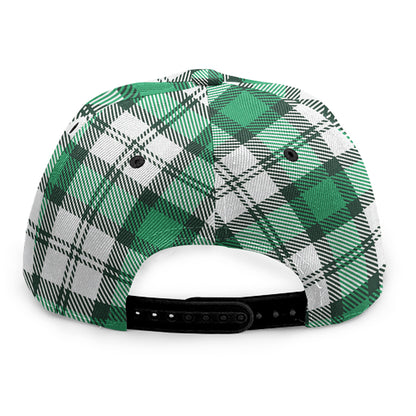 Shamrock St. Patrick's Day Tartan Print Snapback Cap