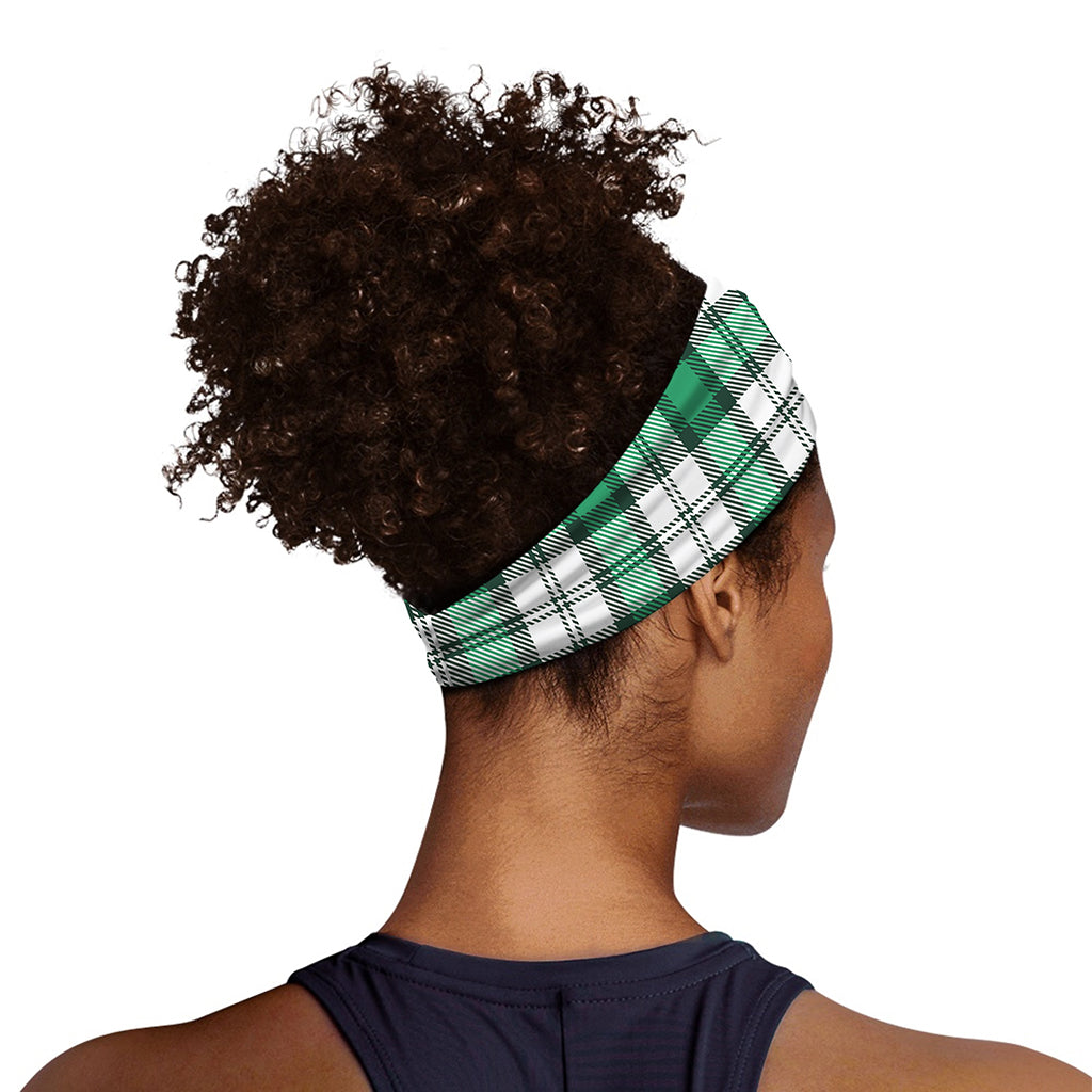 Shamrock St. Patrick's Day Tartan Print Sports Headband