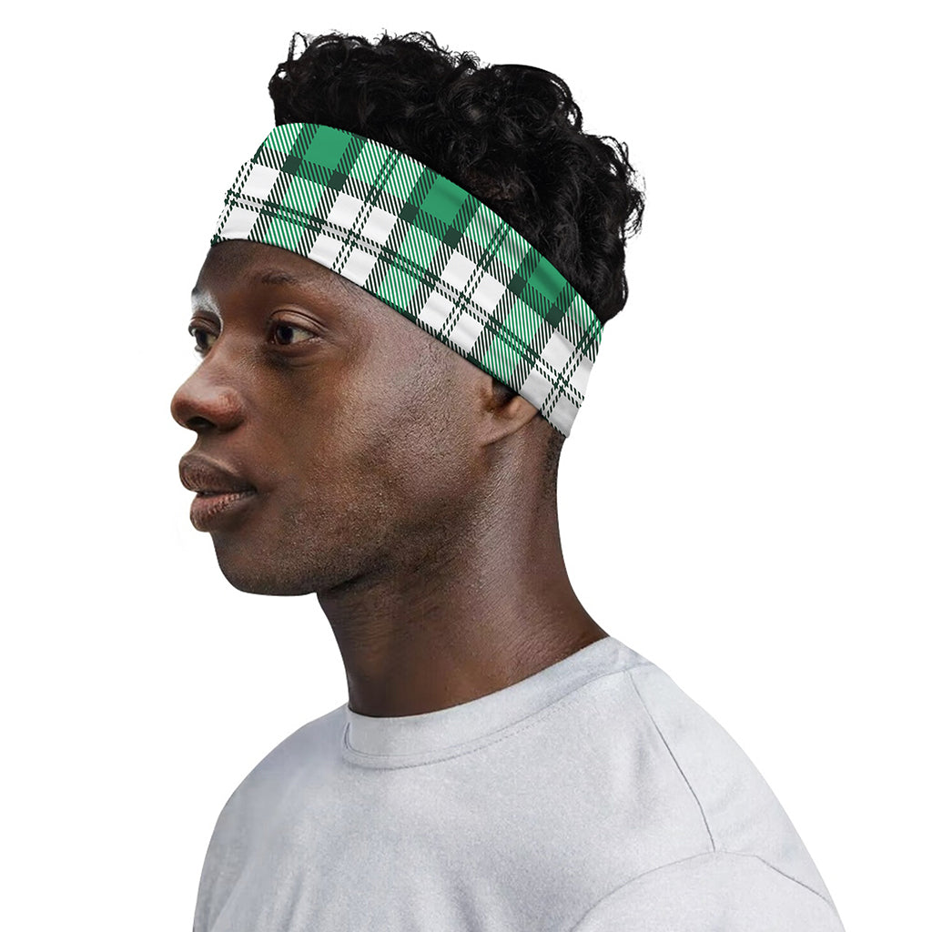 Shamrock St. Patrick's Day Tartan Print Sports Headband