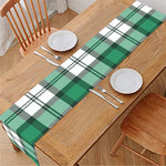 Shamrock St. Patrick's Day Tartan Print Table Runner