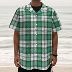 Shamrock St. Patrick's Day Tartan Print Textured Short Sleeve Shirt