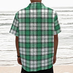 Shamrock St. Patrick's Day Tartan Print Textured Short Sleeve Shirt