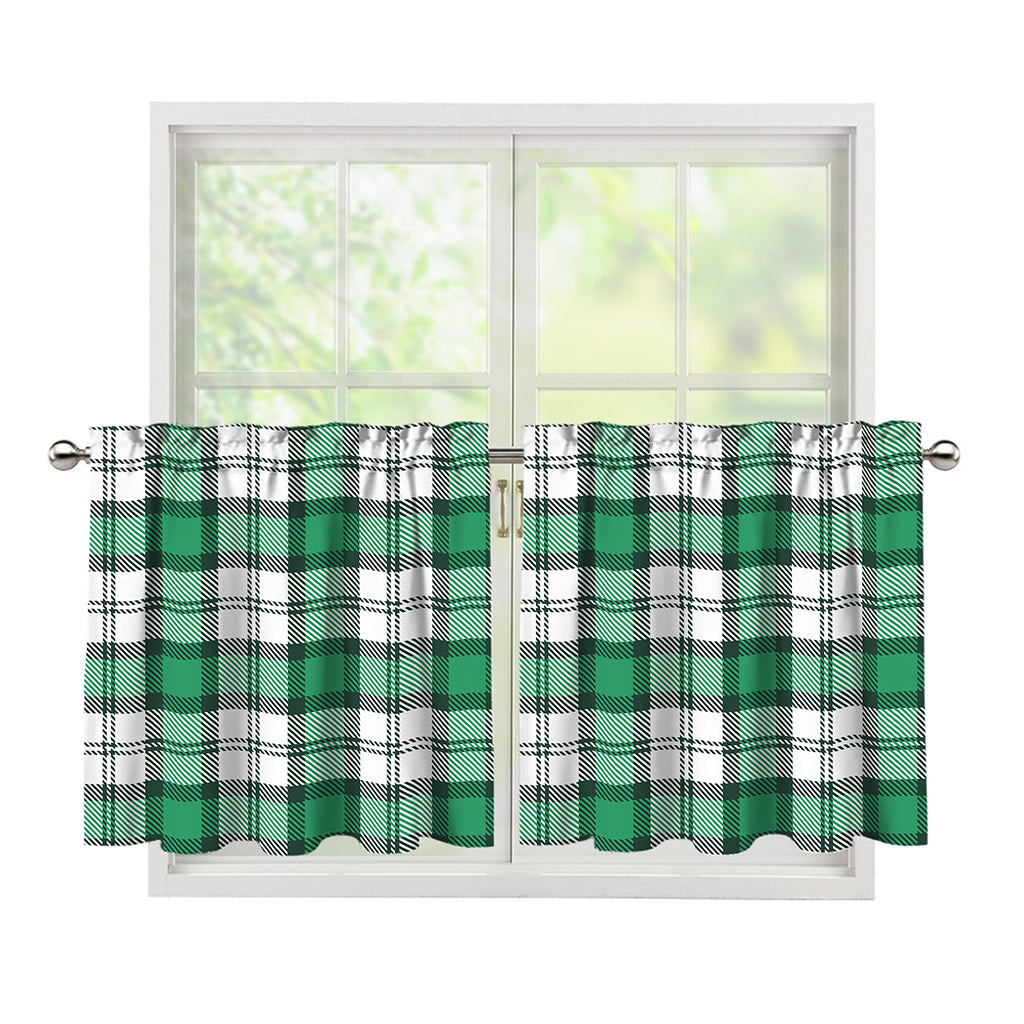Shamrock St. Patrick's Day Tartan Print Tier Curtains