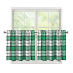 Shamrock St. Patrick's Day Tartan Print Tier Curtains