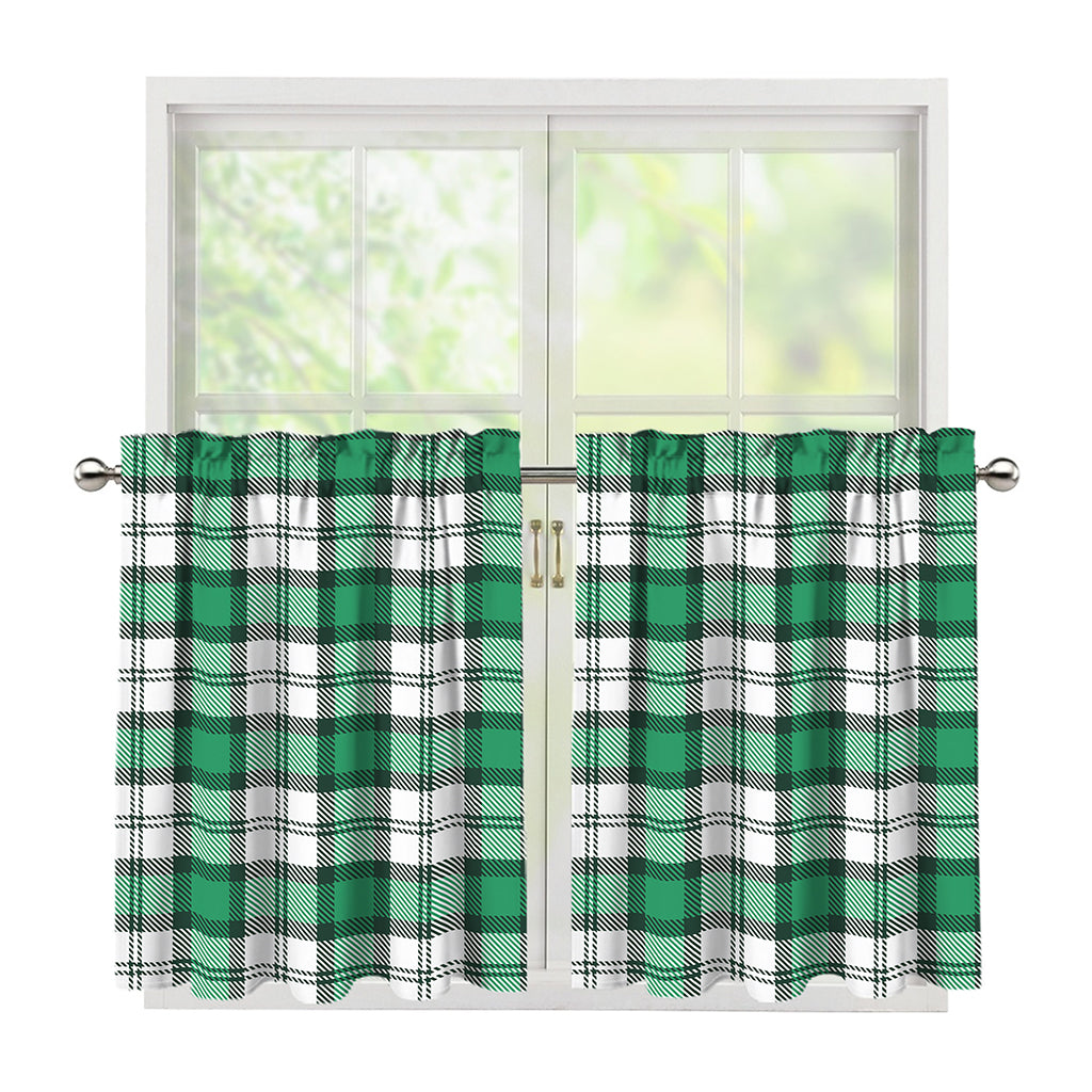 Shamrock St. Patrick's Day Tartan Print Tier Curtains