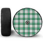 Shamrock St. Patrick's Day Tartan Print Tire Cover With Camera Hole