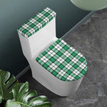 Shamrock St. Patrick's Day Tartan Print Toilet Lid And Tank Cover Set