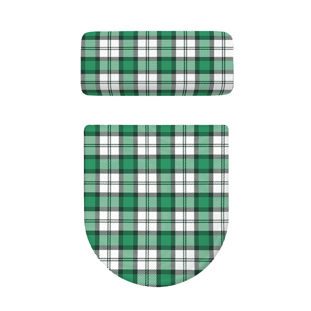 Shamrock St. Patrick's Day Tartan Print Toilet Lid And Tank Cover Set