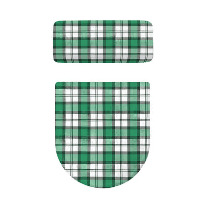 Shamrock St. Patrick's Day Tartan Print Toilet Lid And Tank Cover Set