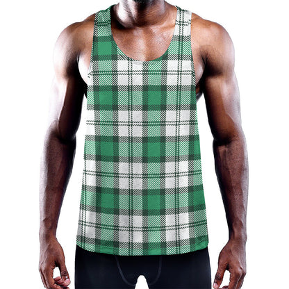 Shamrock St. Patrick's Day Tartan Print Training Tank Top